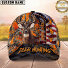 Maxcorners Hunting American Flag Orange Camo Personalized Name Unisex 3D Cap