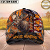 Maxcorners Hunting American Flag Orange Camo Personalized Name Unisex 3D Cap
