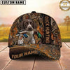 Maxcorners Hunting Dog Duck Hunting Mallard In Mouth Forest Camo Vertical Stripe Personalized Name 3D Cap