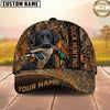 Maxcorners Hunting Dog Duck Hunting Mallard In Mouth Forest Camo Vertical Stripe Personalized Name 3D Cap