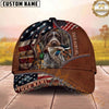 Maxcorners Hunting Dog Waterfowl Hunting Antler Frame American Flag Camo Personalized Name 3D Cap