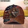 Maxcorners Hunting Dog Waterfowl Hunting Antler Frame American Flag Camo Personalized Name 3D Cap