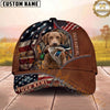 Maxcorners Hunting Dog Waterfowl Hunting Antler Frame American Flag Camo Personalized Name 3D Cap