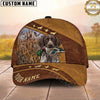 Maxcorners Hunting Dog Waterfowl Hunter Mallard In Mouth Brown Leather Dog Silhouettes Personalized Name 3D Cap