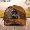 Maxcorners Hunting Dog Waterfowl Hunter Mallard In Mouth Brown Leather Dog Silhouettes Personalized Name 3D Cap