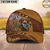 Maxcorners Hunting Dog Waterfowl Hunter Mallard In Mouth Brown Leather Dog Silhouettes Personalized Name 3D Cap