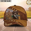 Maxcorners Hunting Dog Waterfowl Hunter Mallard In Mouth Brown Leather Dog Silhouettes Personalized Name 3D Cap