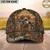 Maxcorners Hunting Dog Waterfowl Hunter Mallard In Mouth Fallen Leaves Camo Personalized Name 3D Cap