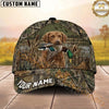 Maxcorners Hunting Dog Waterfowl Hunting Mallard In Mouth Tree Branch Camo Personalized Name 3D Cap