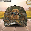 Maxcorners Hunting Dog Waterfowl Hunting Mallard In Mouth Tree Branch Camo Personalized Name 3D Cap