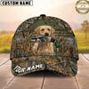 Maxcorners Hunting Dog Waterfowl Hunting Mallard In Mouth Tree Branch Camo Personalized Name 3D Cap