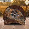 Maxcorners Hunting Dog Duck Hunter Mallard In Mouth Zipper Leather Detail Personalized Name 3D Cap
