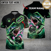 Maxcorners Bowling Angry Great White Shark Ocean Water Splash Flying Pins Multi Options Personalized Name, Team Name Unisex 3D Shirt (4 Colors)