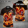 Maxcorners Bowling Fire Fox Nine Tailed Mythical Creature Burning Flame Multi Options Personalized Name, Team Name Unisex 3D Shirt (4 Colors)