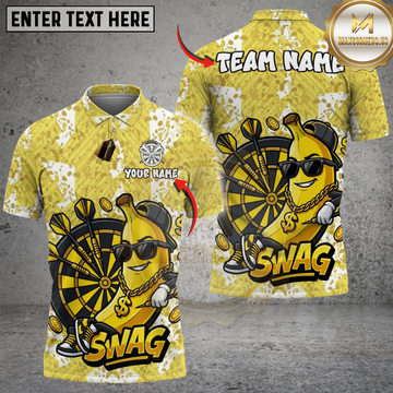 Maxcorners Dartboard Cool Swag Banana Hip Hop Style Sunglasses Multi Options Personalized Name, Team Name Unisex 3D Shirt (4 Colors)