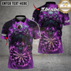 Maxcorners Dart Burning Skull Gothic Fire Elements Multi Options Personalized Name, Team Name Unisex 3D Shirt (4 Colors)