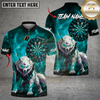 Maxcorners Dartboard Crescent Moon White Wolf Tribal Fire Background Multi Options Personalized Name, Team Name Unisex 3D Shirt (4 Colors)
