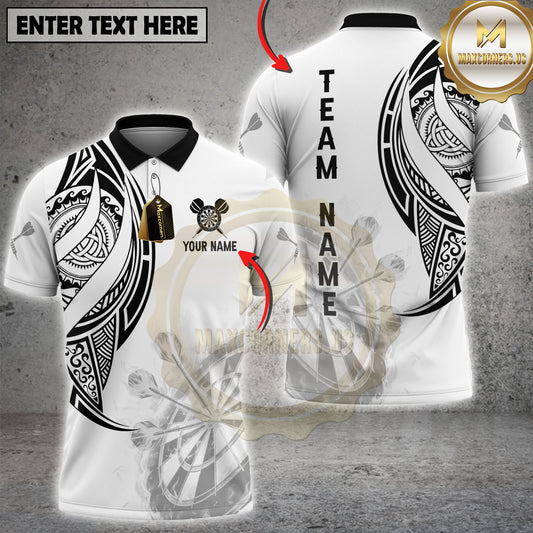 Maxcorners Darts Tribal Maori Pattern Multi Options Personalized Name, Team Name Unisex 3D Shirt (4 Colors)