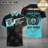 Maxcorners Darts Beer Skull Black Gold Dartboard Pattern Throw Play Darts Slogan Multi Options Personalized Name, Team Name Unisex 3D Shirt (4 Colors)