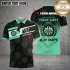 Maxcorners Darts Beer Skull Black Gold Dartboard Pattern Throw Play Darts Slogan Multi Options Personalized Name, Team Name Unisex 3D Shirt (4 Colors)