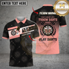 Maxcorners Darts Beer Skull Black Gold Dartboard Pattern Throw Play Darts Slogan Multi Options Personalized Name, Team Name Unisex 3D Shirt (4 Colors)