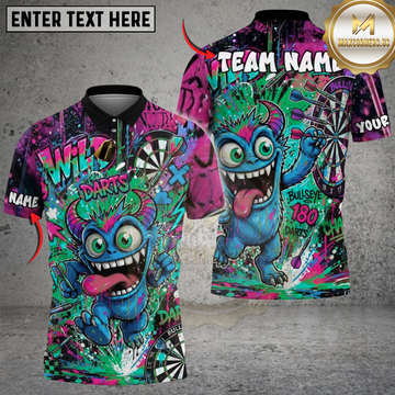 Maxcorners Darts Crazy Monster Graffiti Multicolor Options Personalized Name, Team Name 3D Shirt