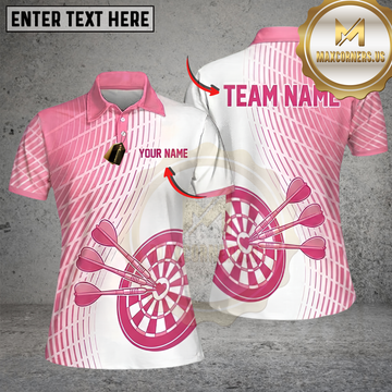 Maxcorners Dartboard Shirt Romantic Heart Bullseye Graphic Multi Options Personalized Name, Team Name Unisex 3D Shirt (4 Colors)