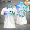 Maxcorners Dart Team Shirt Rainbow Paint Drip Dartboard Design Multi Options Personalized Name, Team Name Unisex 3D Shirt (4 Colors)