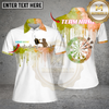 Maxcorners Dart Team Shirt Rainbow Paint Drip Dartboard Design Multi Options Personalized Name, Team Name Unisex 3D Shirt (4 Colors)