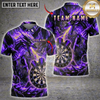 Maxcorners Fire Dragon Dartboard Lightning Flame Multi Options Personalized Name, Team Name Unisex 3D Shirt (5 Colors)