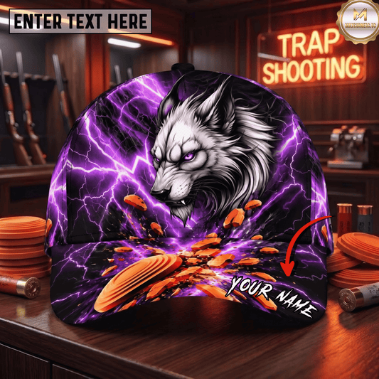 (7 Colors) Maxcorners Trap Clay Shooting Fierce White Tiger & Flying Clay Targets Multicolor Personalized 3D Cap