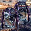 (13 Breeds) Maxcorners Fishing Purple Black Thunder Lightning Grim Reaper Bass Design Custom Name & Team Name 3D Shirts