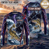 (13 Breeds) Maxcorners Fishing Purple Black Thunder Lightning Grim Reaper Bass Design Custom Name & Team Name 3D Shirts