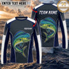 (13 Breeds) Maxcorners Fishing Navy Gray White Fish Scale Bass Design Custom Name & Team Name 3D Shirts