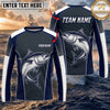 (13 Breeds) Maxcorners Fishing Navy Gray White Fish Scale Bass Design Custom Name & Team Name 3D Shirts