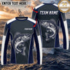 (13 Breeds) Maxcorners Fishing Navy Gray White Fish Scale Bass Design Custom Name & Team Name 3D Shirts