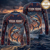 (13 Breeds) Maxcorners Fishing Black Red Camo Monster Fang Bass Fire Wave Design Custom Name & Team Name 3D Shirts