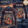 (13 Breeds) Maxcorners Fishing Black Red Camo Monster Fang Bass Fire Wave Design Custom Name & Team Name 3D Shirts