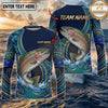 (13 Breeds) Maxcorners Fishing Navy Blue Teal Gold Tribal Polynesian Bass Wave Design Custom Name & Team Name 3D Shirts