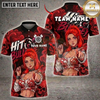 Maxcorners Female Darts Player Skull Graffiti Red Black Multi Options Personalized Name, Team Name Unisex 3D Shirt (4 Colors)