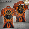 Maxcorners Halloween Darts Shirt Giant Spider, Dartboard, Spider Web and Flaming Dart Multi Options Personalized Name, Team Name Unisex 3D Shirt (5 Colors)