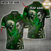 Maxcorners Halloween Darts Shirt Vampire vs Skeleton, Dartboard, Flying Darts and Bats Multi Options Personalized Name, Team Name Unisex 3D Shirt (6 Colors)