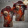 Maxcorners Halloween Darts Shirt Vampire vs Skeleton, Dartboard, Flying Darts and Bats Multi Options Personalized Name, Team Name Unisex 3D Shirt (6 Colors)