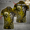 Maxcorners Halloween Darts Shirt Vampire vs Skeleton, Dartboard, Flying Darts and Bats Multi Options Personalized Name, Team Name Unisex 3D Shirt (6 Colors)