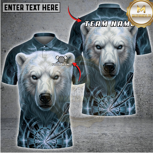 Maxcorners Fiery Flame Bear Dartboard Fantasy Multicolor Options Personalized Name, Team Name 3D Shirt (3 Colors)