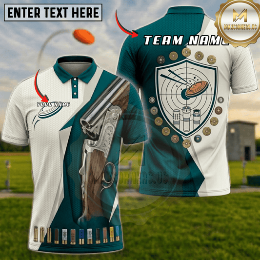 Maxcorners Target Shield Shotgun Trap Shooting Multicolor Options Personalized Name, Team Name 3D Shirt (6 Colors)