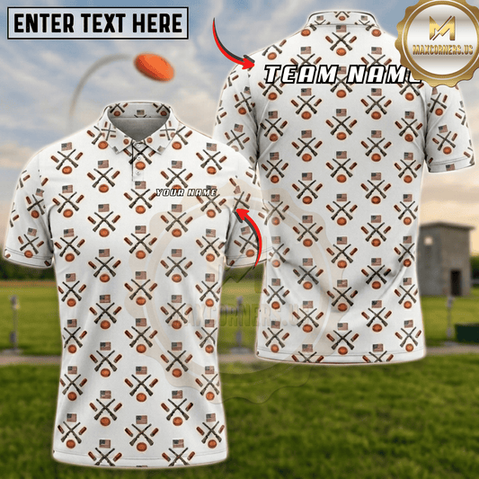 Maxcorners American Flag Gun Clay Trap Shooting Pattern Multicolor Options Personalized Name, Team Name 3D Shirt (4 Colors)