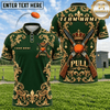 (5 Colors) Maxcorners Trap Shooting Royal Crown Crossed Shotguns Ace Spades PULL Burgundy Gold Polo Shirt