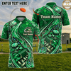 Maxcorners Trap Shooting Red Crystal Ruby Gold Cracked Gears Bullet Flames Personalized Polo Shirt 2