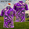 Maxcorners Trap Shooting Red Crystal Ruby Gold Cracked Gears Bullet Flames Personalized Polo Shirt 2